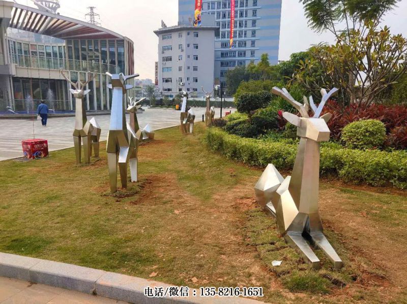 城市綠化帶不銹鋼裝飾動物擺件